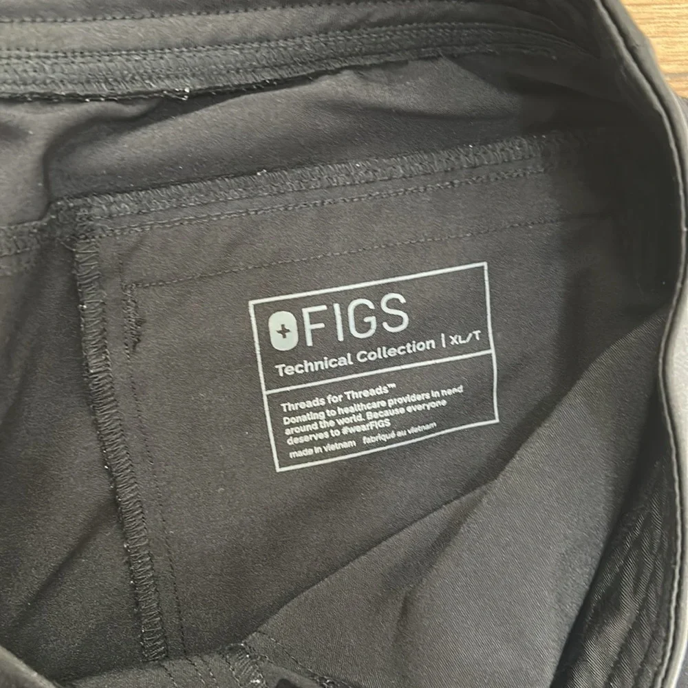 FIGS BASIC SCRUB PANTS TECHNICAL COLLECTION BLACK HIGH RISE UNISEX Sz XL - Picture 11 of 12